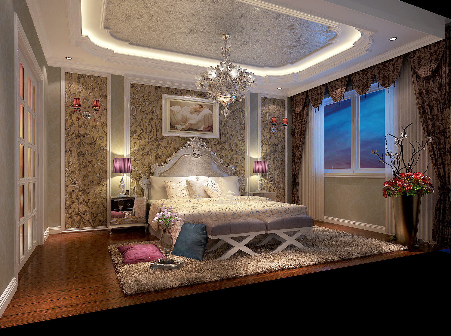 卧室图片来自石俊全在欧式低调奢华之意味。的分享