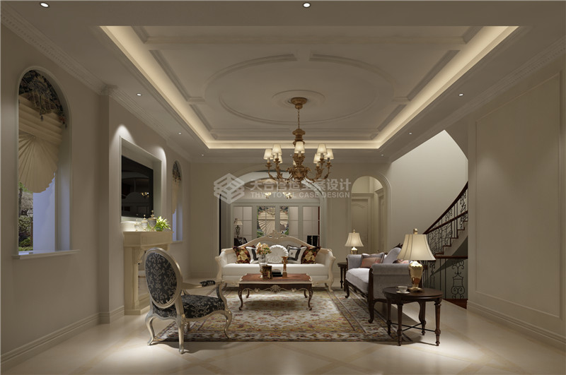 美式 别墅 客厅图片来自天合营造在碧桂园350平美式别墅的分享
