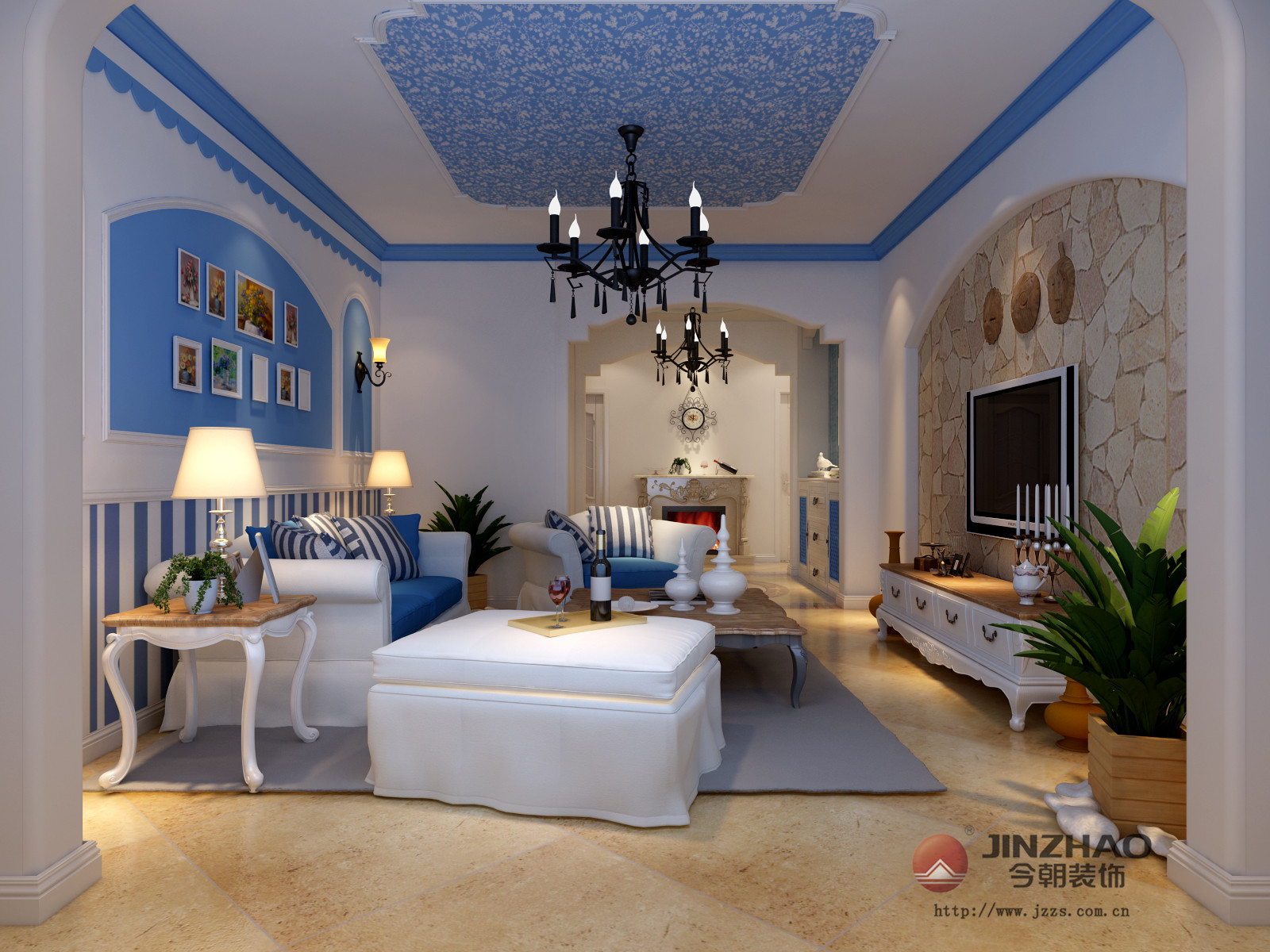 地中海风格 新房装修 旧房改造 客厅图片来自周海真在悦泽苑浪漫地中海风格的分享