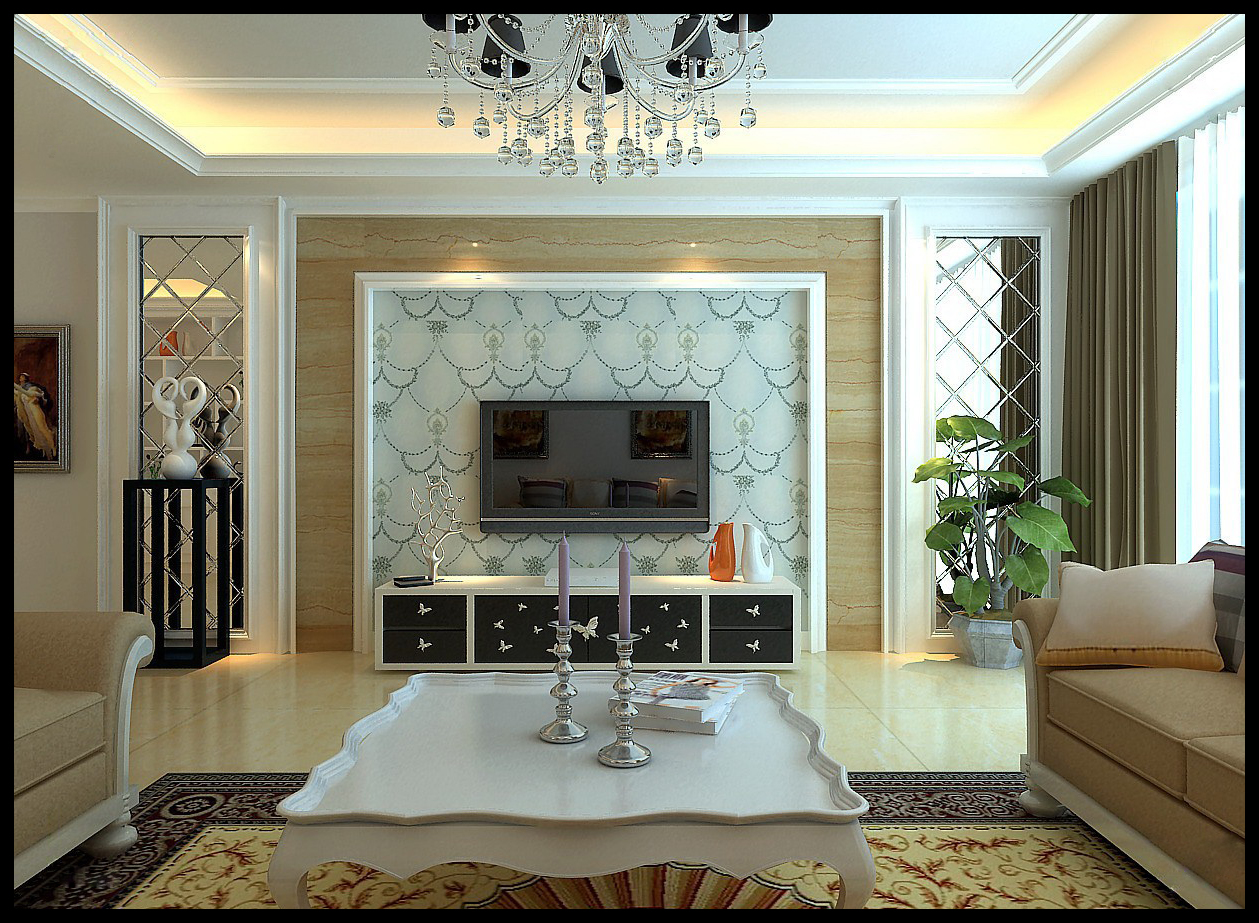 简约 欧式 二居 白领 客厅图片来自实创装饰上海公司在中年夫妇的两居室简欧生活的分享