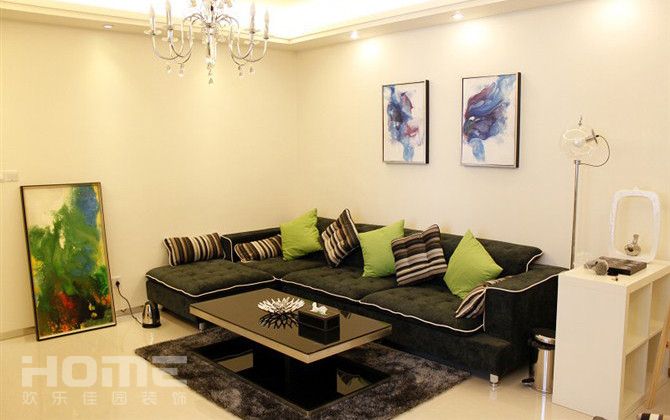 二居 现代 宜家 客厅图片来自四川欢乐佳园装饰在维港的宜家小清新的分享