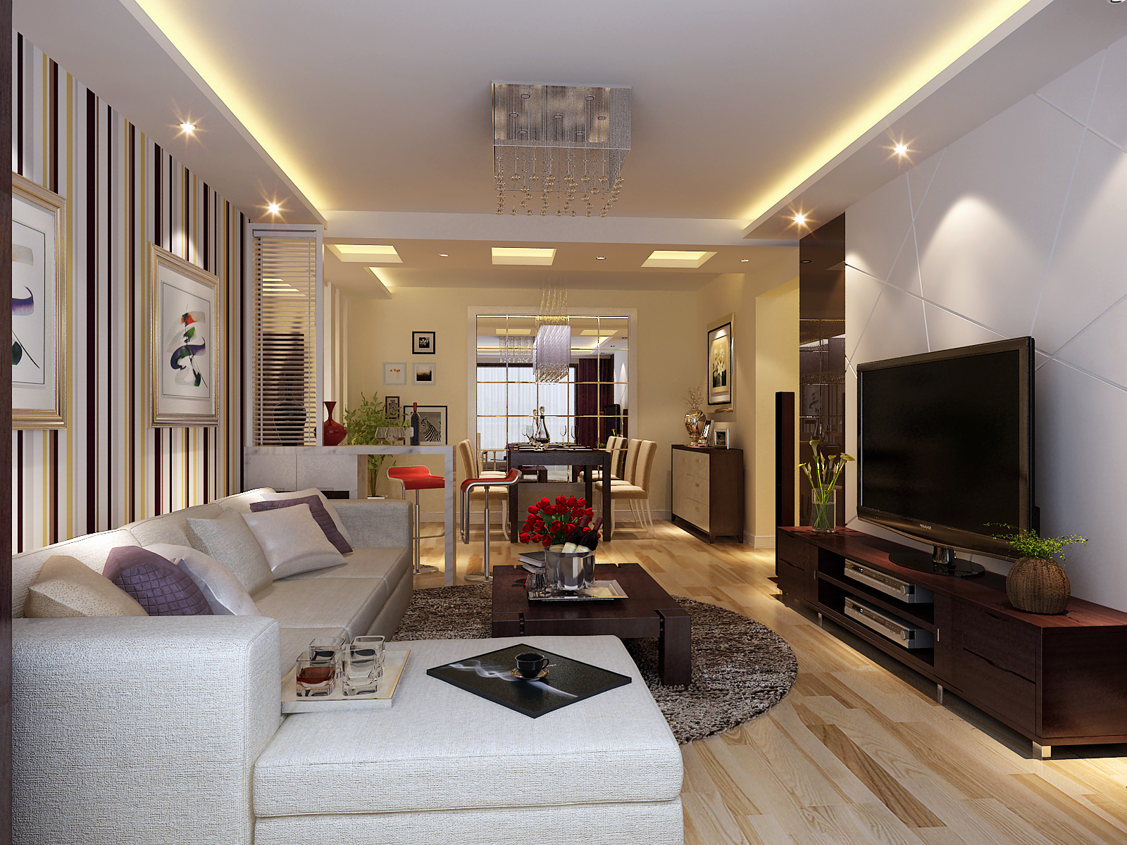 简约 客厅图片来自实创装饰上海公司在142平三居室现代简约风格装修的分享