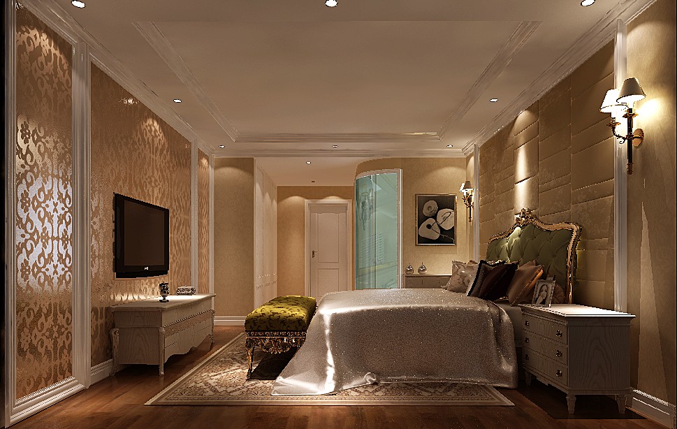 巴厘岛 高度国际 时尚 白富美 欧式 三居 白领 80后 公寓 卧室图片来自北京高度国际装饰设计在巴厘岛欧式四居的分享