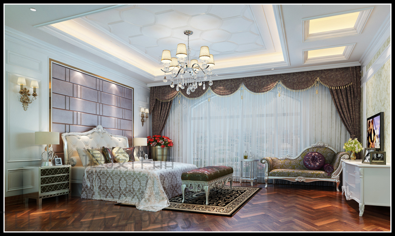 欧式 别墅 卧室图片来自谌骏在随州碧桂园的分享