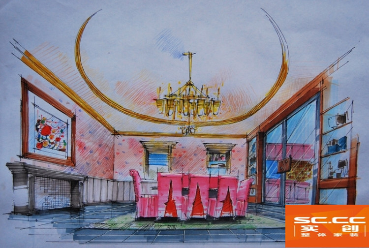 武汉实创 碧桂园 欧式 别墅 古典 餐厅图片来自静夜思在碧桂园别墅全套手绘方案的分享
