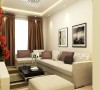 客厅采用的是简单的边吊，时尚的水晶灯，为业主打造了时尚简约的居住空间。