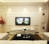 电视背景墙“H型”设计，不仅时尚美观，而且在视觉上增加了客厅的延展性。
