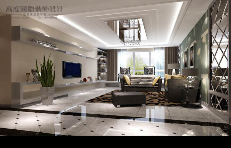 现代简约 装饰风格 天润福熙大 三室 客厅图片来自高度国际王慧芳在简约现代平层公寓的分享