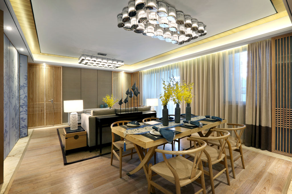 中式 四居 KSL设计 别墅 样板房 餐厅图片来自香港KSL设计事务所在原木清风—KSL赣州样板房设计的分享