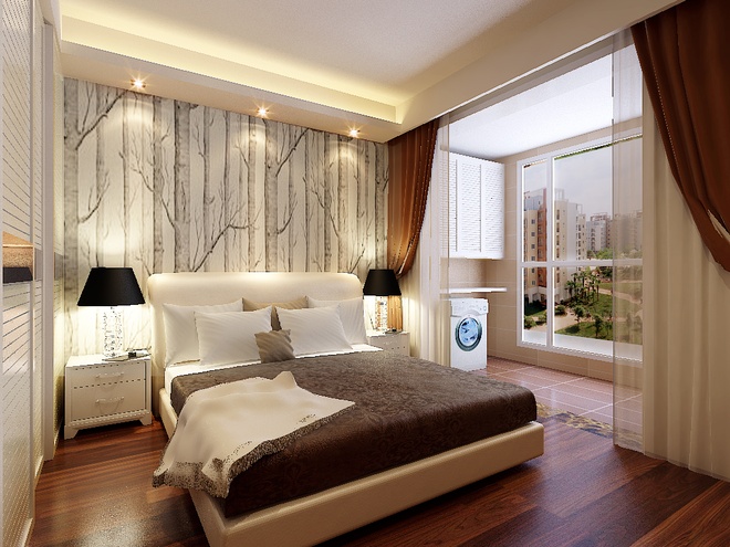 简约 现代简约 三居 收纳 小资 卧室图片来自上海实创-装修设计效果图在105平现代简约时尚雅居的分享