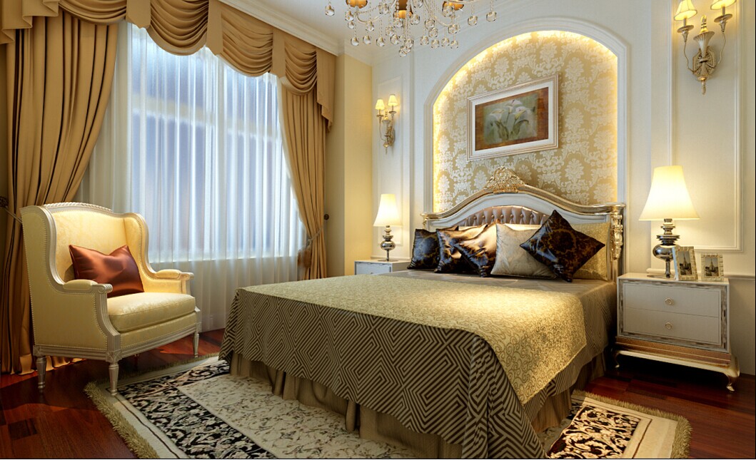 欧式风格 实创装饰 三居室装修 整体家装 卧室图片来自北京实创装饰在太仆寺街150平米欧式风格三居室的分享