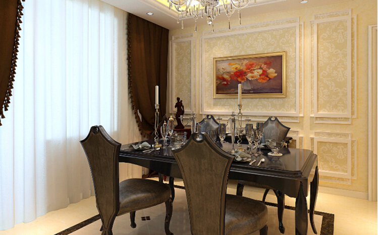 简约 欧式 三居 白领 收纳 80后 小资 餐厅图片来自实创装饰百灵在简欧风装修174平米三居室的分享
