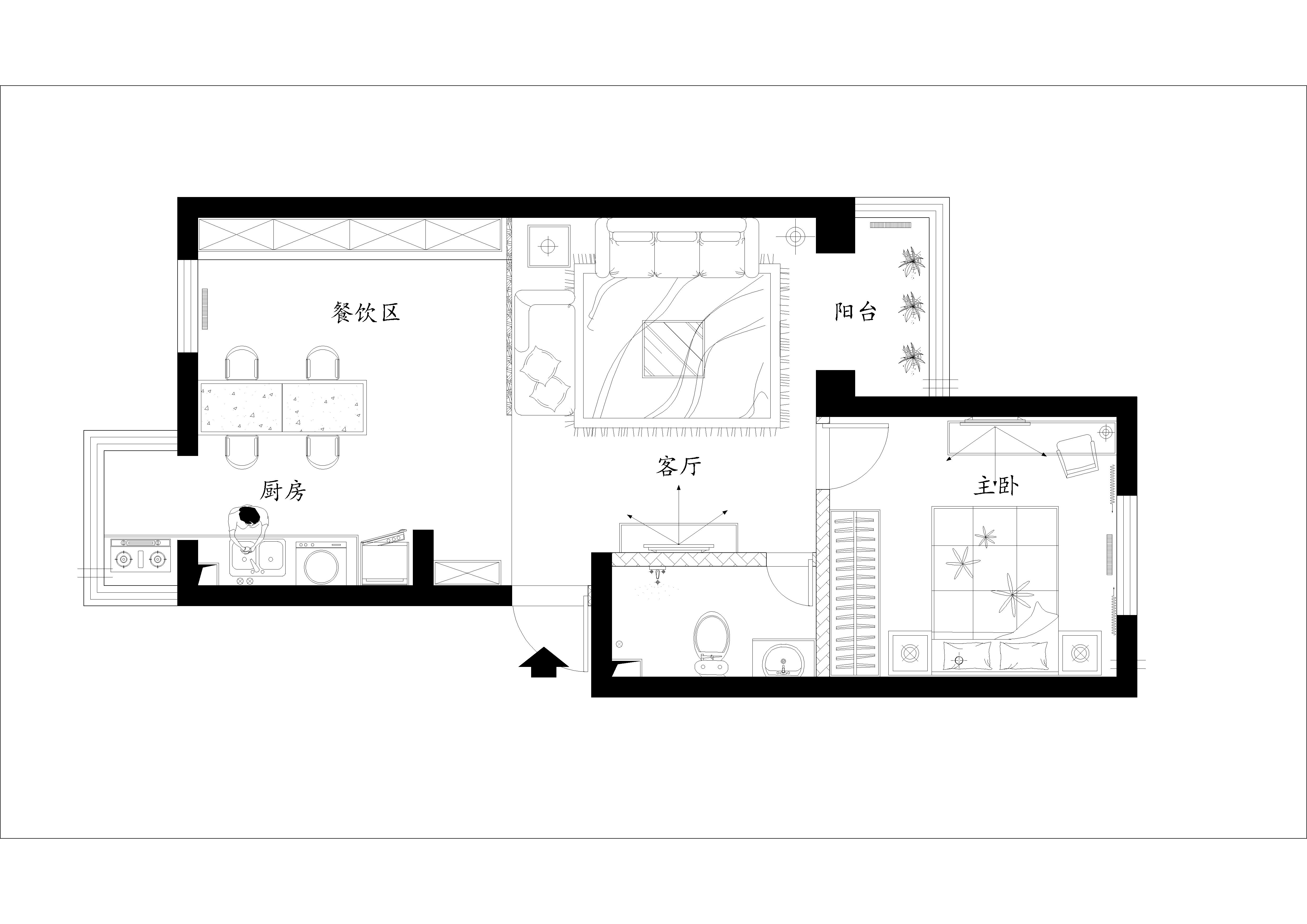 简约 二居 白领 收纳 旧房改造 80后 小资 户型图图片来自实创装饰百灵在安惠北里秀园9.8万装修88平米的分享