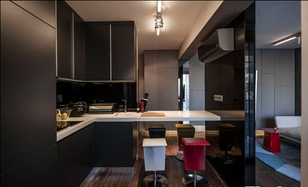 厨房图片来自佰辰生活装饰在3万打造炫酷的高富帅单身公寓的分享