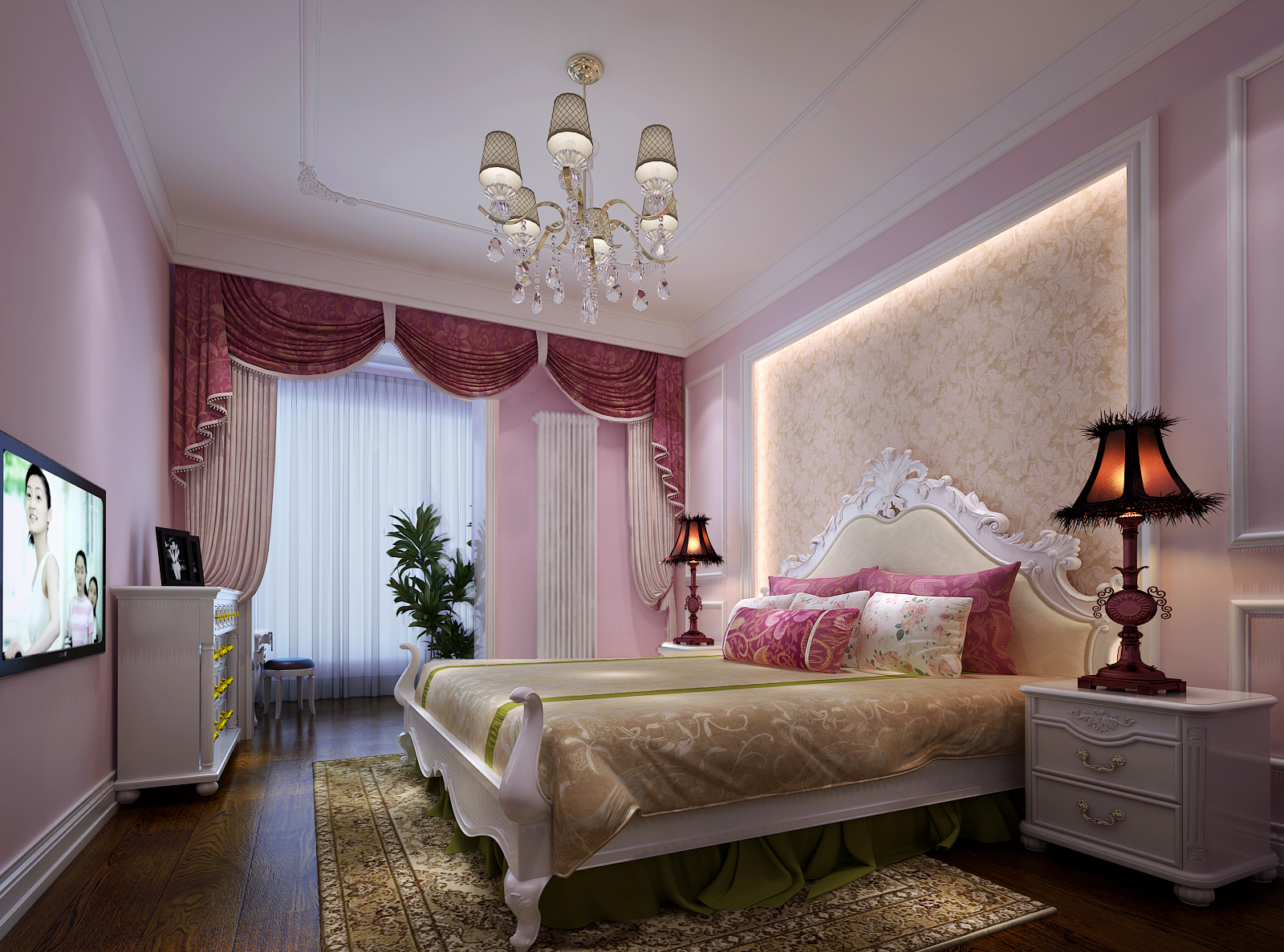 欧式 三居 白领 收纳 80后 小资 卧室图片来自实创装饰都琳在25万打造浪漫欧式三居室的分享