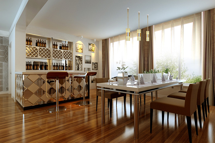 西山林语 二居室 现代风格 高度国际 装修设计 餐厅图片来自高度国际装饰宋增会在130平米  西山林语  现代简约的分享