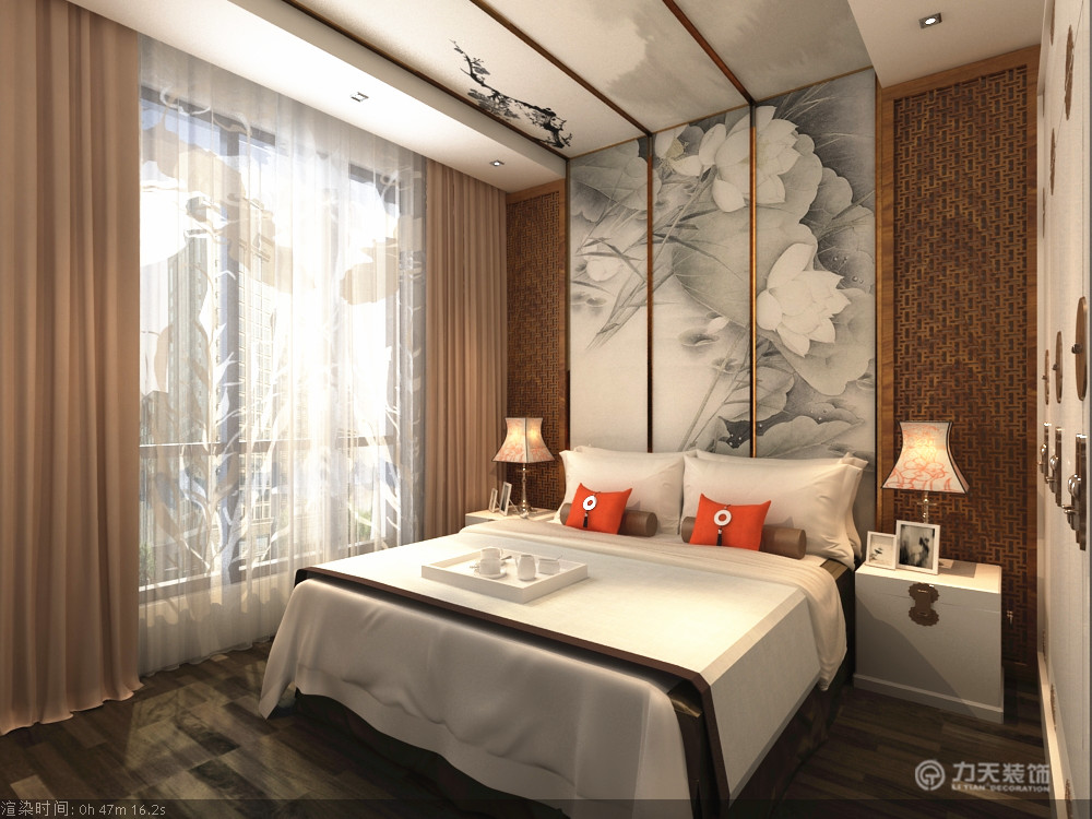 现代中式 卧室图片来自阳光放扉er在喜蜜湾-87.75㎡-现代中式风格的分享