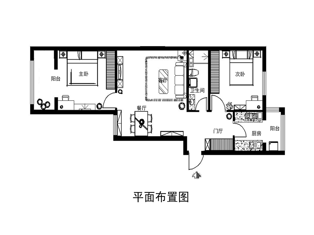 简约 二居 白领 收纳 80后 小资 户型图图片来自实创装饰都琳在年轻夫妻7.8万打造舒适小三居的分享