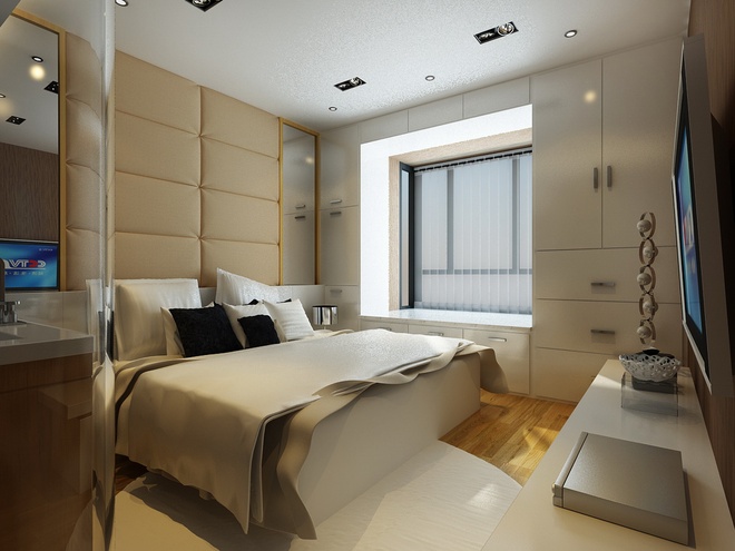 新房 三居 简约 卧室图片来自合建装饰李世超在北京风景150平现代简约风格案例的分享