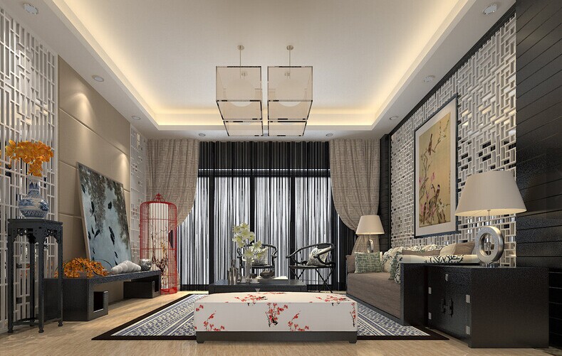 怡丰新都汇 中式效果图 二居 客厅图片来自河南超凡装饰在60平新中式两室装修小空间大制作的分享
