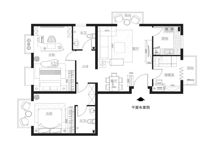 简约 田园 三居 白领 收纳 80后 小资 户型图图片来自实创装饰百灵在龙山御景143平米韩式田园风格的分享