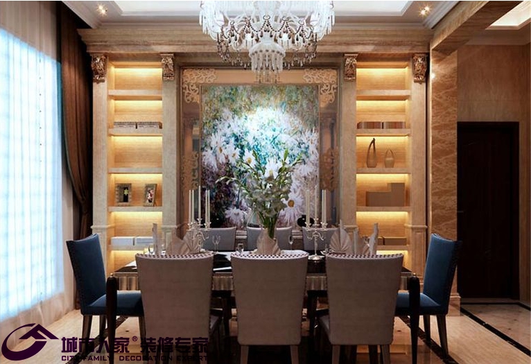 欧式 别墅 白领 80后 小资 收纳 餐厅图片来自天津行云创意装饰设计有限公司在碧桂园—欧式风格的分享
