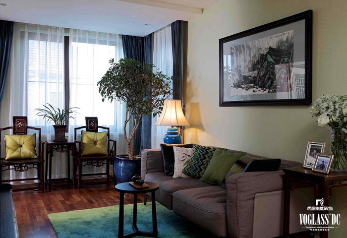 欧式 简约 田园 混搭 别墅 中式 客厅图片来自尚层装饰大林在鸟语花香的西山林语的分享