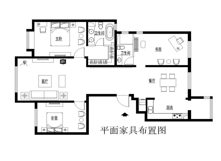 新中式 三居 白领 收纳 80后 小资 户型图图片来自实创装饰都琳在12万打造新中式古典家居的分享