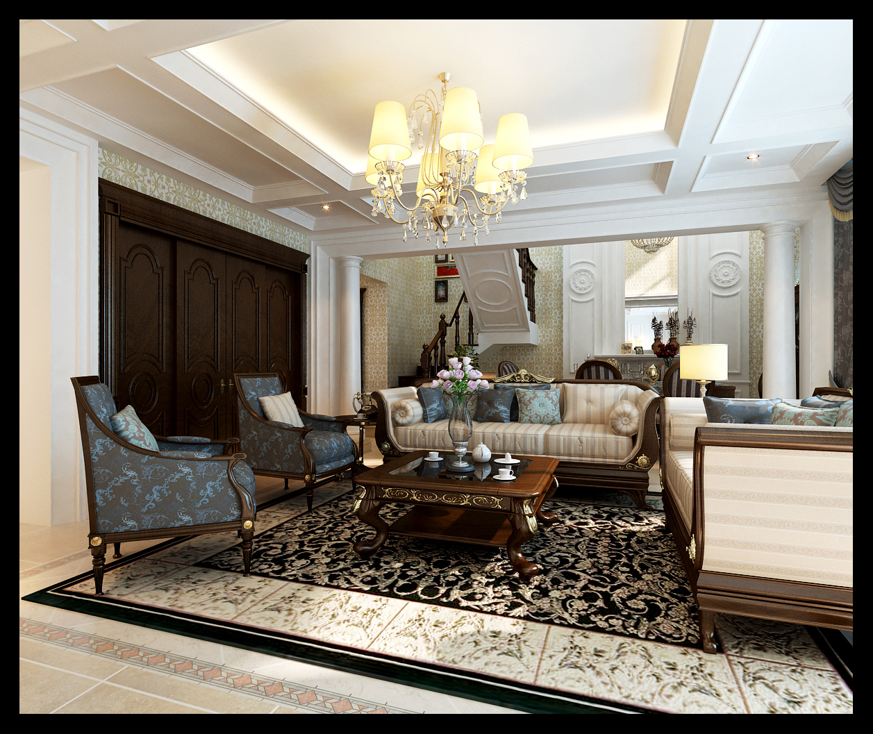 混搭 别墅 小资 80后 白领 客厅图片来自晋级装饰小金在凯旋门中式混搭赏析的分享
