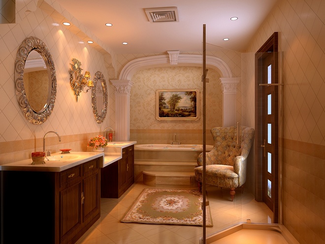 老房 三居 欧式 卫生间图片来自合建装饰李世超在120平老房装修简欧风格的分享