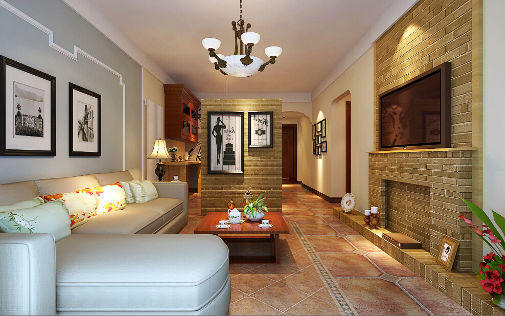 客厅图片来自大业美家装饰在保利百合90平-混搭风格装修设计的分享