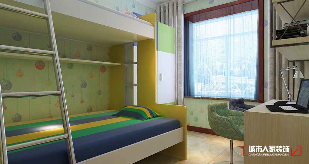 简约 二居 城市人家 别墅 卧室 卧室图片来自太原城市人家装饰在尚东明珠—150平米现代简约设计的分享