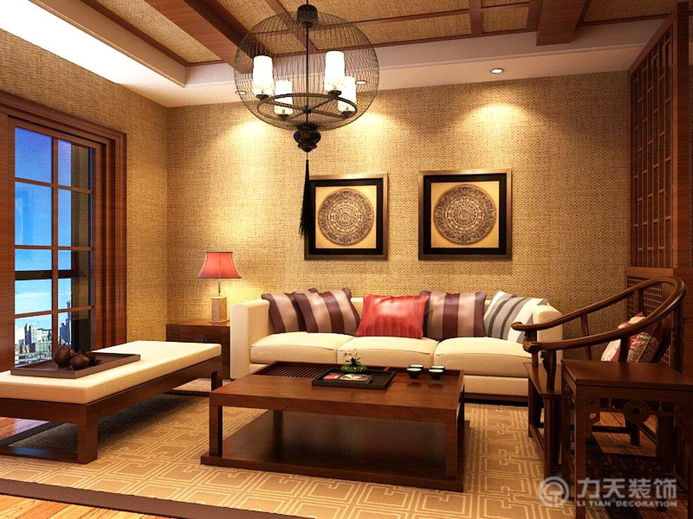 中式 三居 收纳 白领 80后 小资 客厅图片来自阳光力天装饰在米兰阳光-132.90㎡-中式的分享