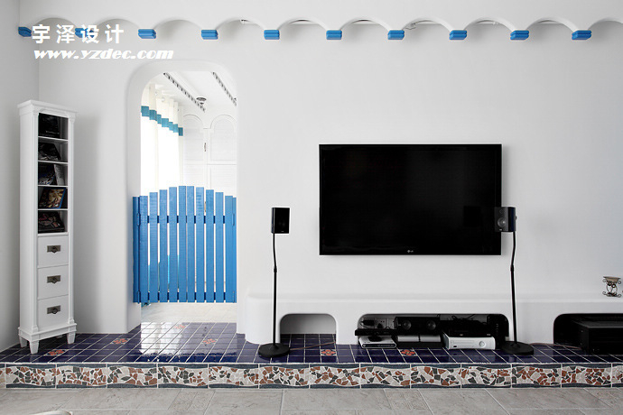 三居 地中海 白领 收纳 旧房改造 80后 小资 客厅图片来自周楠在圣托里尼假日地中海三居的分享