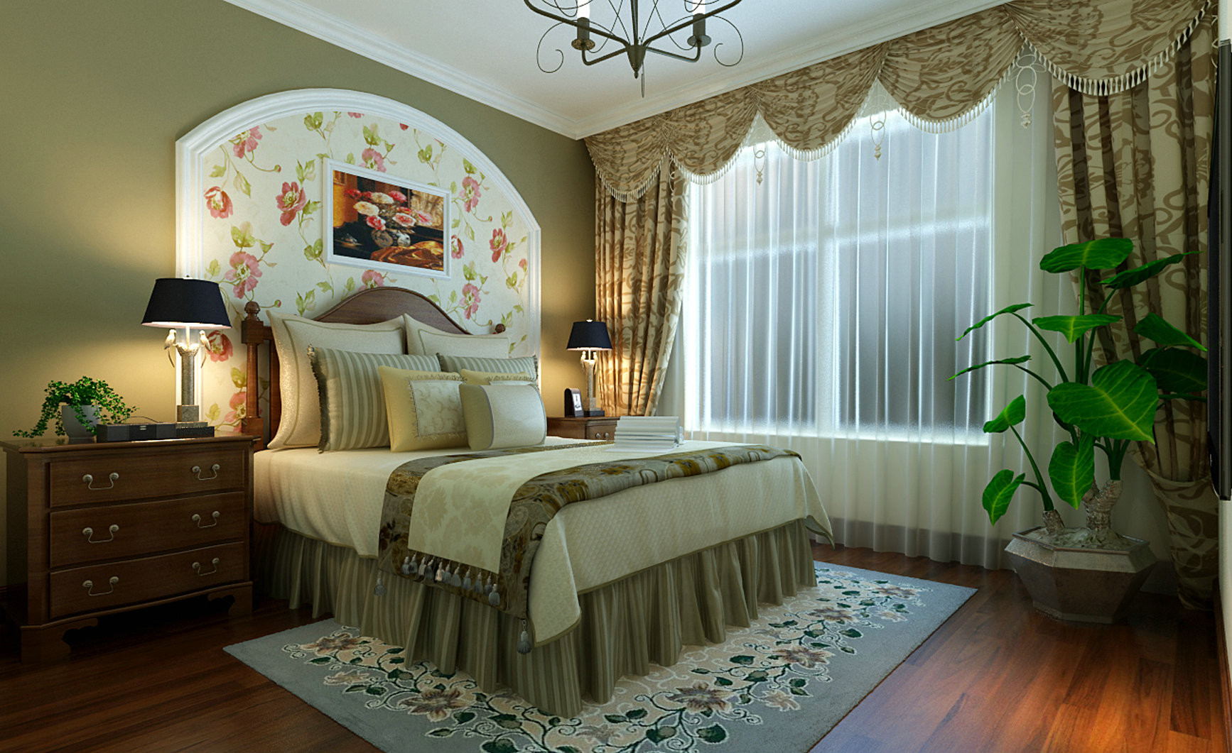 简约 美式风格 三居 小资 卧室图片来自实创装饰上海公司在三居室-美式乡村风格的分享