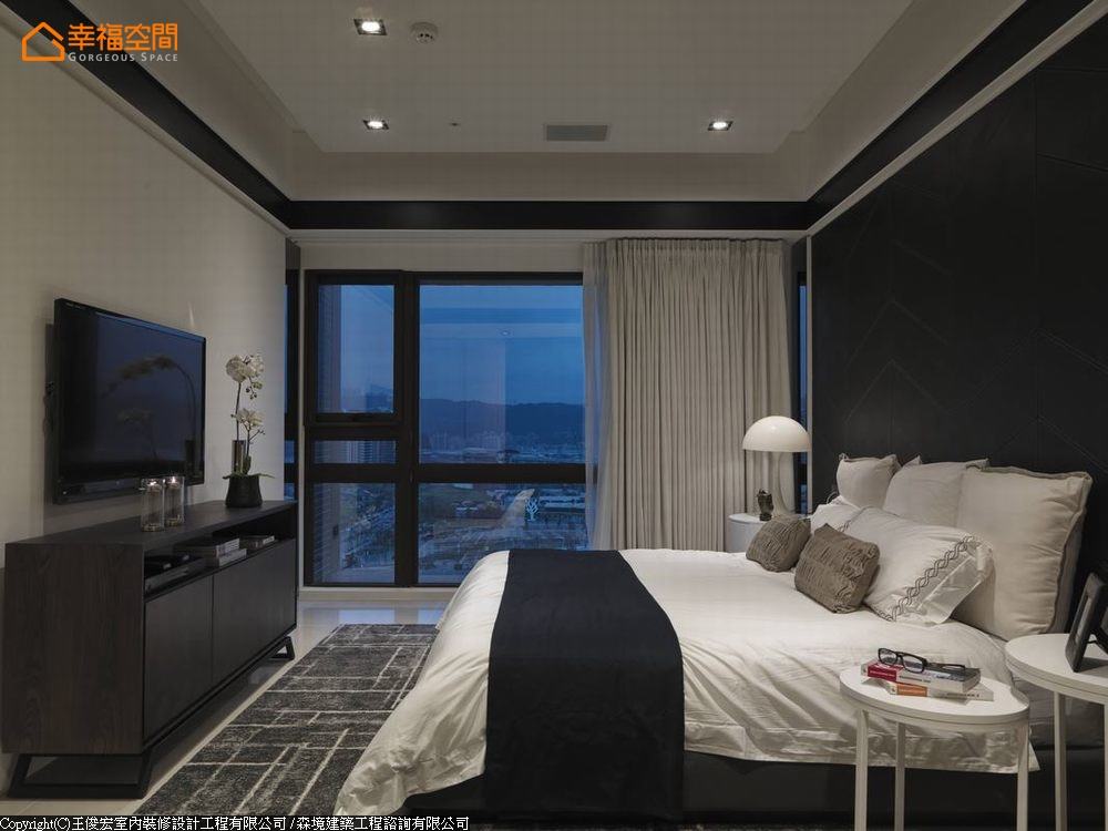 大坪数 现代风格 简约 卧室图片来自幸福空间在330平双拼户 文艺时尚新氛围的分享