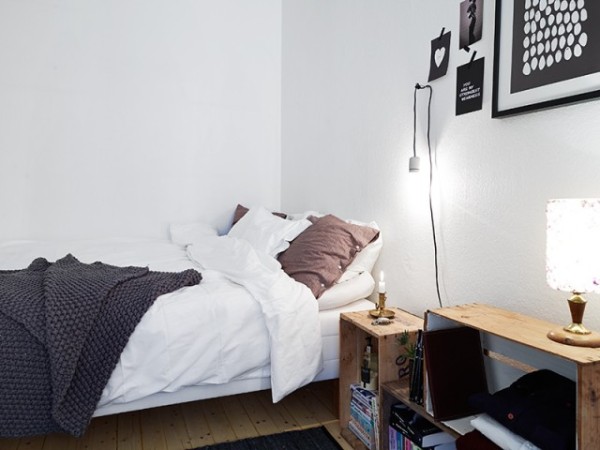 65平 北欧 一居 旧房改造 白领 80后 小资 布艺家纺 卧室图片来自居佳祥和装饰在65平北欧清新脱俗装修案例的分享