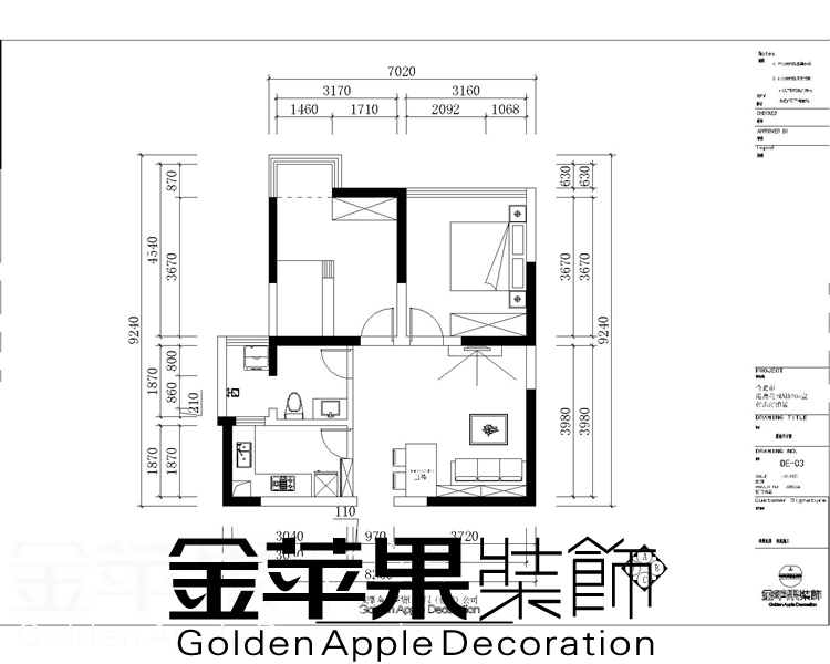 乡村 二居 白领 80后 小资 户型图图片来自安徽金苹果装饰材料有限公司在大溪地现代城六期81平米乡村风格的分享