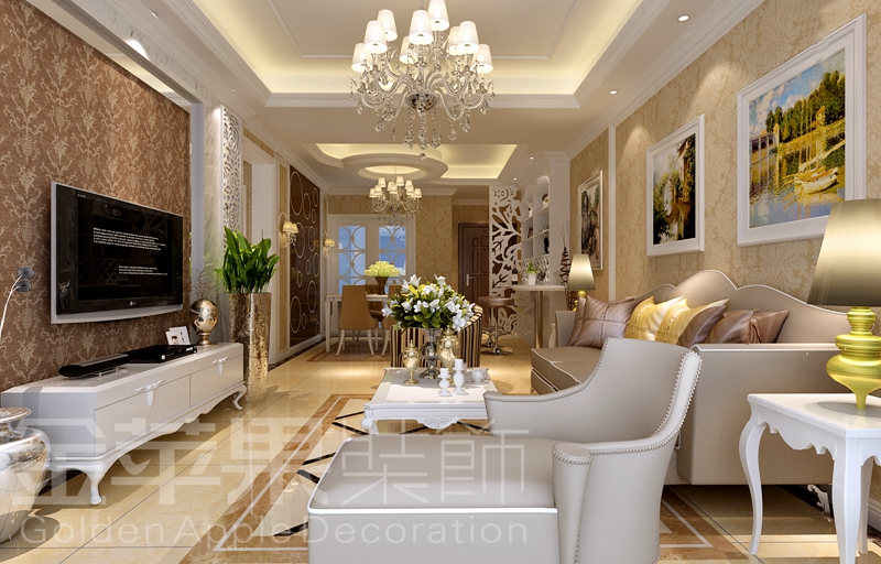 欧式 白领 80后 小资 客厅图片来自安徽金苹果装饰材料有限公司在欧式奢华风-和平盛世140平米的分享