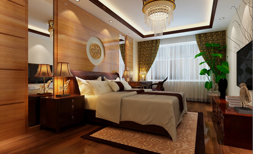 古典风格 别墅设计 实创装饰 整体家装 卧室图片来自北京实创装饰在华安丽景220平米古典气质的分享