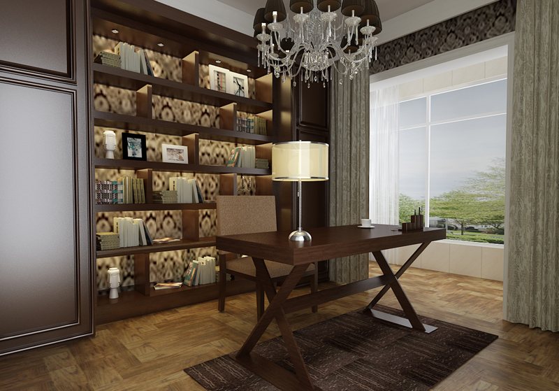 书房图片来自多芬宝贝在现代奢华-三居室的分享