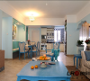 客厅细节，清新唯美的色调搭配得非常完美，地中海的生活在这里感觉唯美极了。