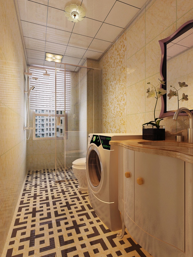 三居 新古典 小资 80后 卫生间图片来自上海实创-装修设计效果图在133平新古典时尚雅居的分享