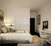 卧室主要以温馨为主，作为主人的私密空间，主要以功能性和实用舒适为考虑的重点，用温馨柔软的简欧家具来装点，选择舒适的大床，同时在用色上注重统一和谐。