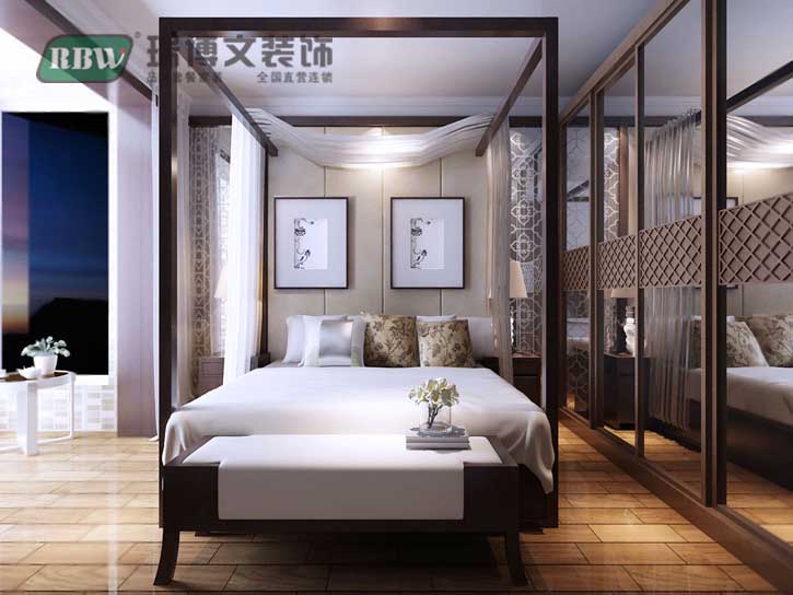 新中式 三居 白领 80后 小资 卧室图片来自冰花-11在【紫晶悦城】126.44平装修效果图的分享