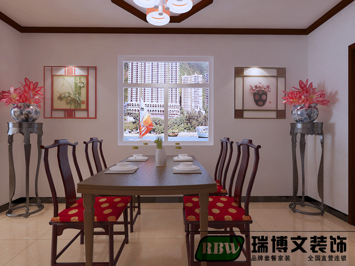 红石湾 新中式 两室 二居 收纳 餐厅图片来自石家庄瑞博文装饰---伊然在红石湾，98红梅中式风格的分享
