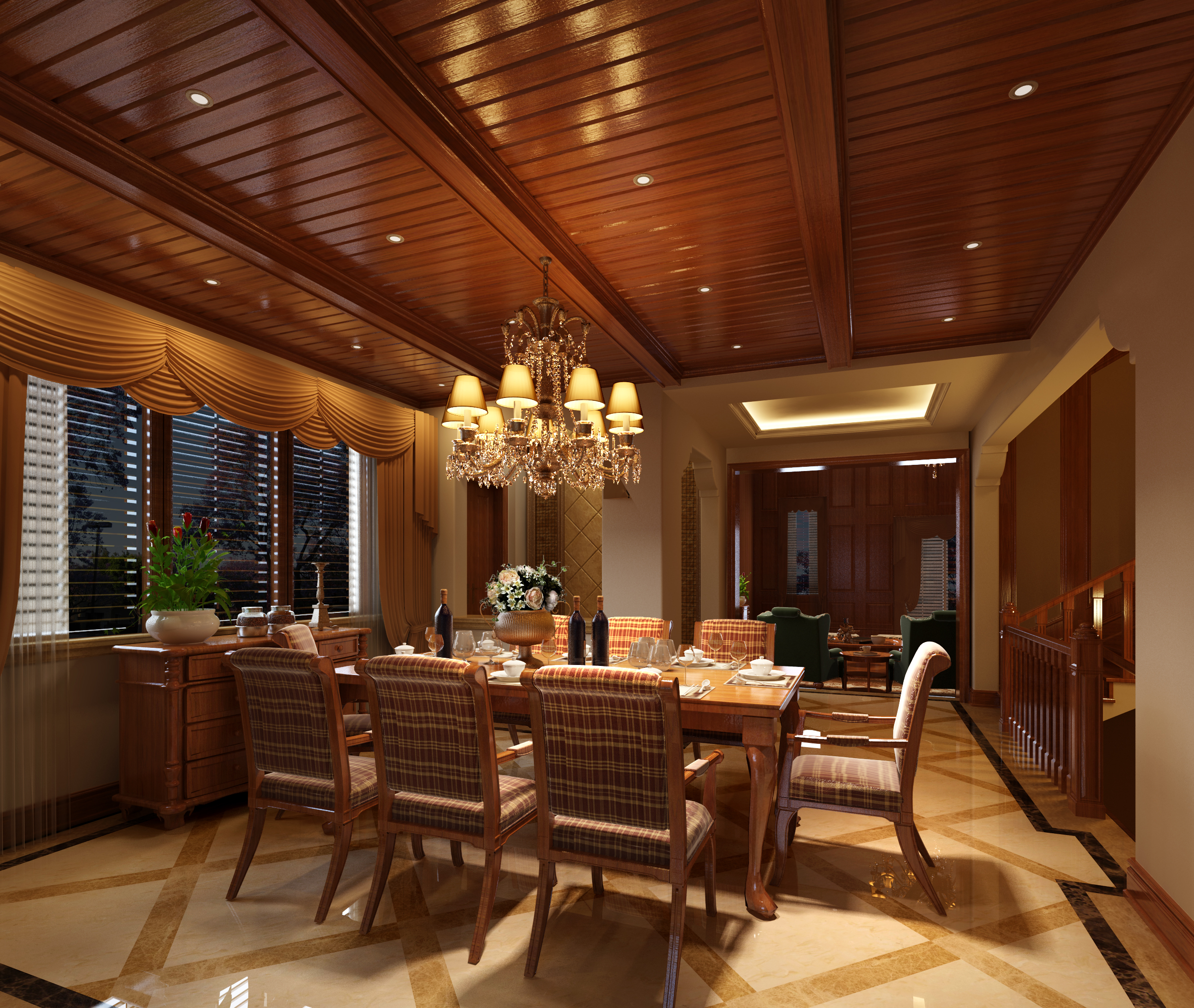 别墅 餐厅图片来自博洛尼整体家装Q在润泽公馆——320平美式休闲别墅的分享