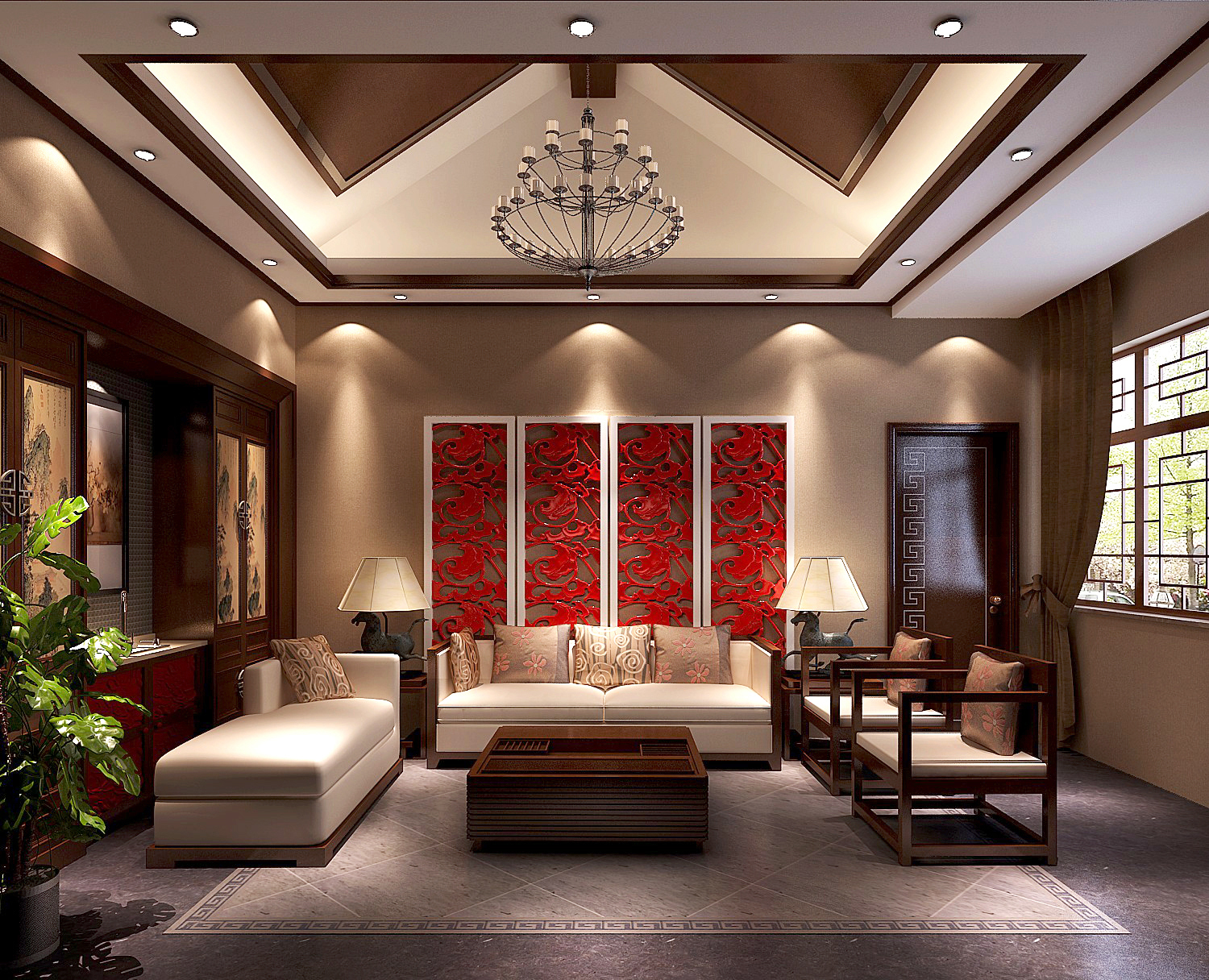 简约 新中式 高度国际 时尚 白富美 四合院 别墅 白领 80后 客厅图片来自北京高度国际装饰设计在新中式私人四合院的分享