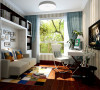 书房实用沙发床从而兼具客房功能，整体色调简单统一