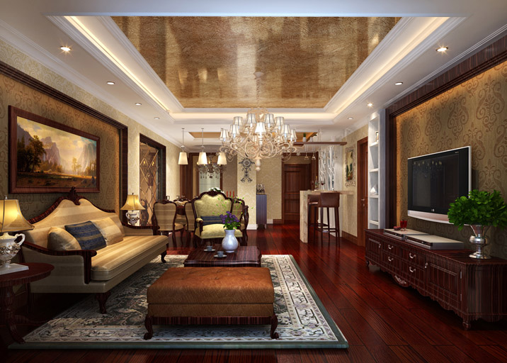 客厅图片来自实创装饰总部在巴洛克线条协调140平米欧式三居的分享